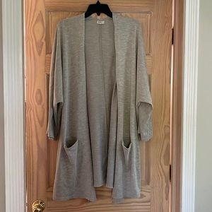 Anthropologie DONNI Open Front Double Pocket Ribbed Slouchy Cardigan OSFA Plus